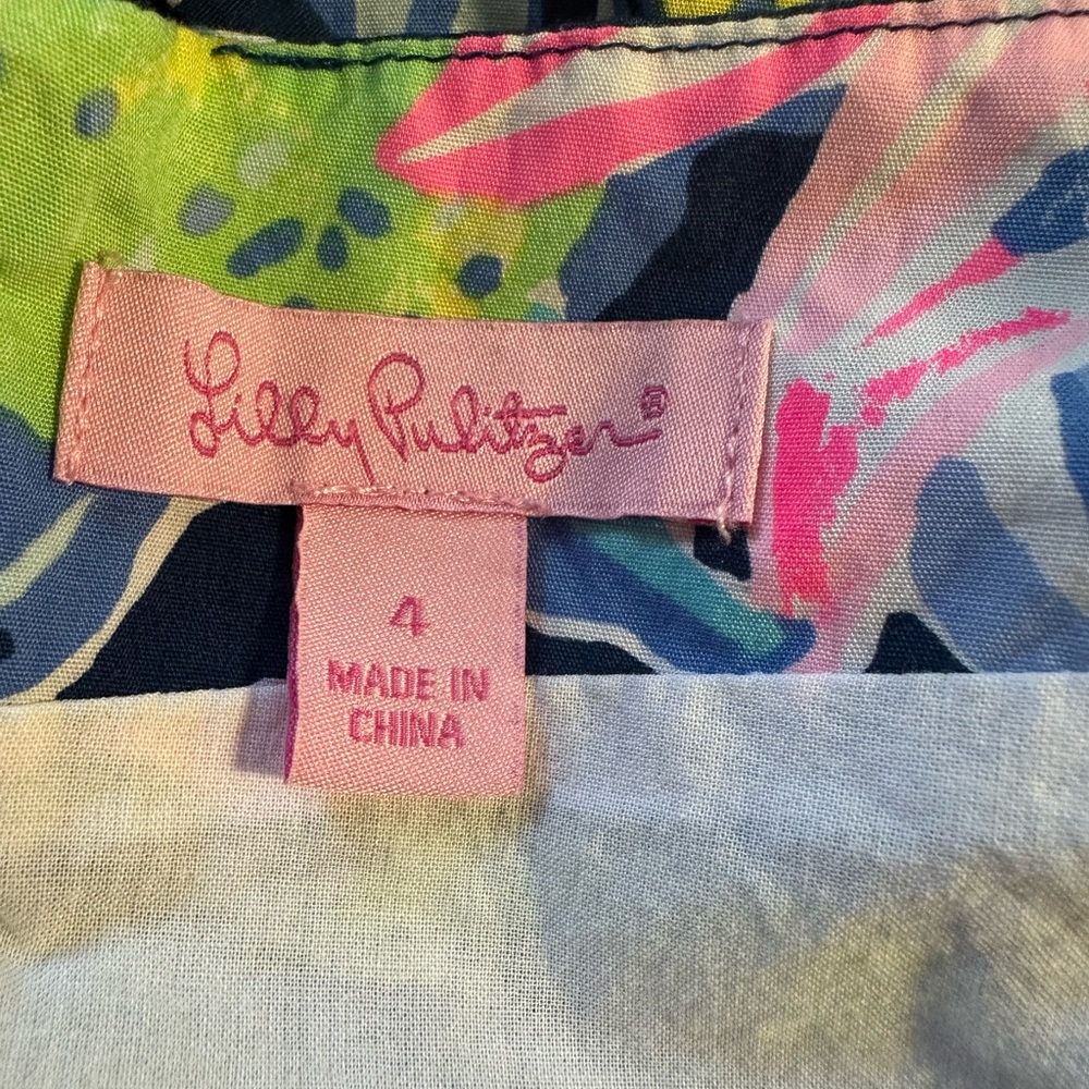 Lilly Pulitzer Easton Dress 4 Capri Soleil Nauti Navy Fit Flare Floral Sundress - Picture 12 of 16